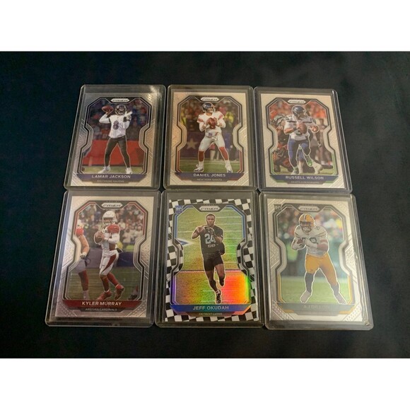 2020 Prizm Jeff Okudah RC Checkerboard Detroit Lions w/ Extras - Picture 7 of 8